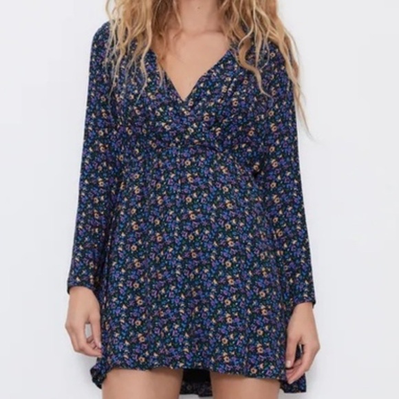 Zara Dresses & Skirts - Zara Dress Womens Small Floral Feminine Plunge Whimsical Fairy Cottagecore Mini